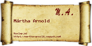 Mártha Arnold névjegykártya