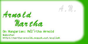 arnold martha business card